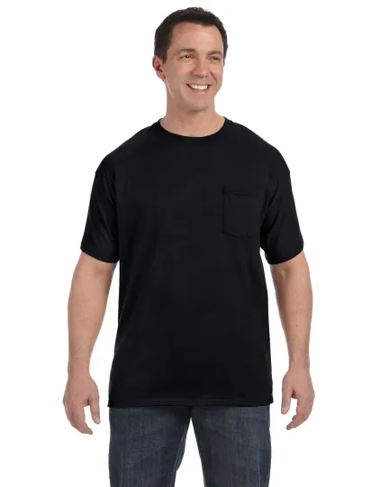 Discover Hanes Men's 6 oz.100% Preshrunk Cotton Authentic-T Pocket T-Shirt H5590 S-3XL