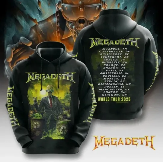 Megadeth Heavy Metal Rock Band World Tour 2025 3D Hoodie Gift