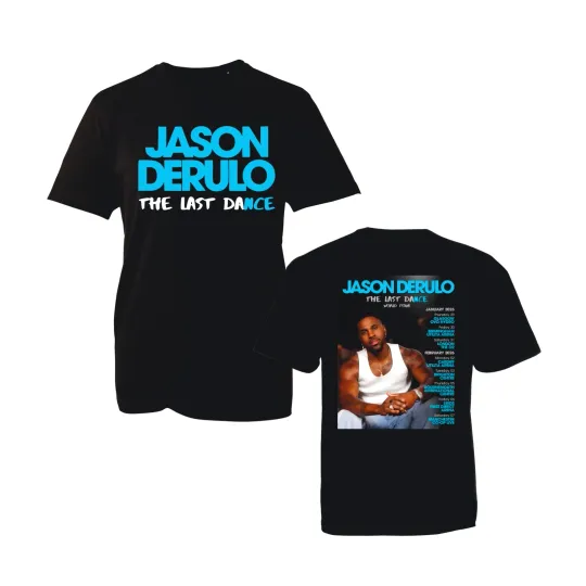Discover Jason Derulo World Tour 2026 T-Shirt - The Last Dance Music-Inspired Double Sided Tee