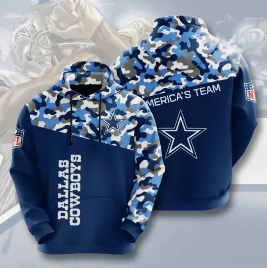 Discover Personalized Football Team Cowboys Hoodie 3D Gift For Valentine