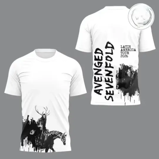 Discover SEVENFOLD Tour 2026 Edition White T-Shirt 3D