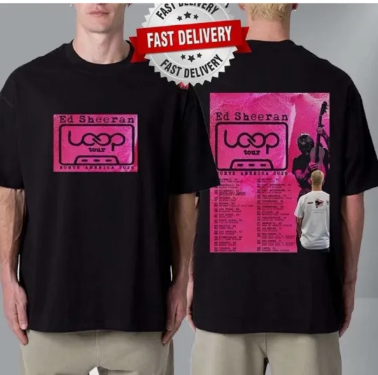 Discover Ed Shee Loop Tour 2026 North America 2026 Double Sided Unisex T-Shirt