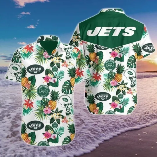 Discover New York team Jet hawaiian shirt,Tropical Vibe, floral bloom, divisinall
