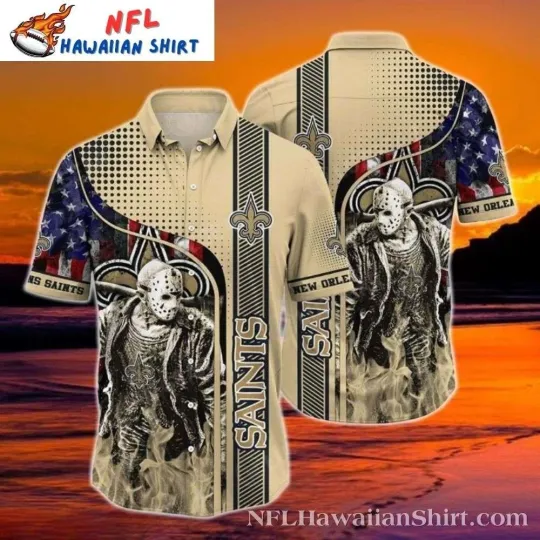 Discover New Orleans team Saint hawaiian shirt,Horror Icon, American Flag