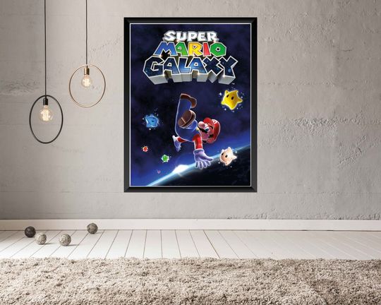 Discover Super Mario Galaxy WII Arcade Video Game Poster B2 Size OFFSET
