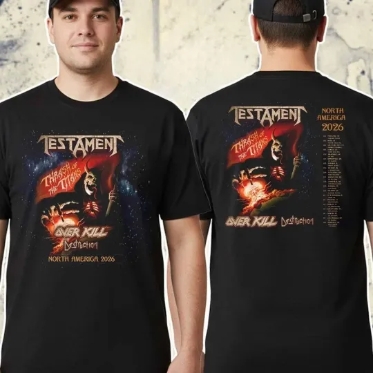 Discover Testament Thrash Of The Titans North America Tour 2026 T-Shirt