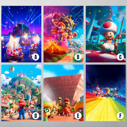 Discover Super Mario Galaxy Movie Poster,  Mario Bros Print, Gamer Room Decor Wall Art