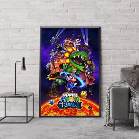 Discover Super Mario Galaxy 2 Classic Game Poster, Art Poster, Fantasy Game Print, Game Lover Gift, Home Decor