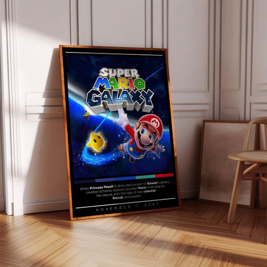 Discover Super Mario Galaxy Poster Print | Gaming Poster | 3 Colors | Gaming Decor | Video Game Poster | Gaming Gift | Video Game Print, Gaming Cover