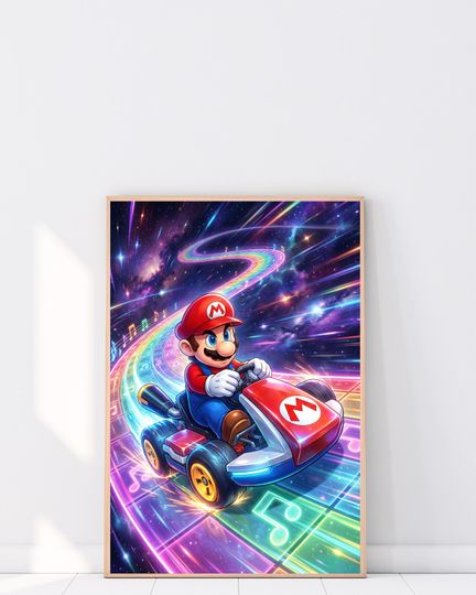 Mario - Wall Art - Mario Kart Poster - Super Mario Fan Art