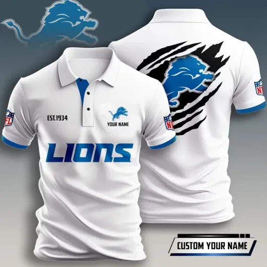 Discover Personalized Detroit Football Team Lionss Polo Shirt , unisex adults