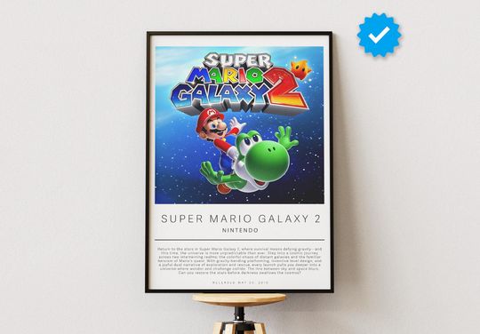 Discover Super Mario Galaxy 2 Poster | Gaming Poster | Video Game Prints | Wall Decor Posters | Gaming Gift | Video Game Poster | Gaming Decor