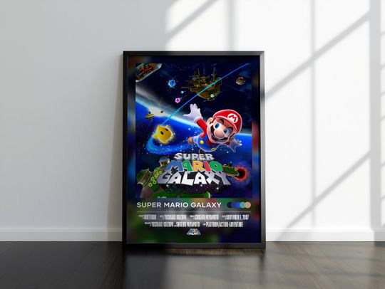 Discover Super Mario Galaxy Poster | Super Mario Print | Gaming Poster, 4 Color, Video Game Poster, Wall Decor Poster, Large Poster Print, Gamer Gift
