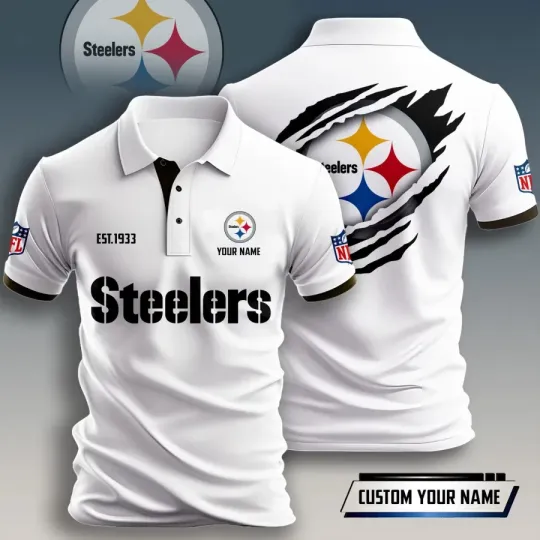Pittsburgh Football Team Steelerss  Polo Shirt, unisex adults S-5XL