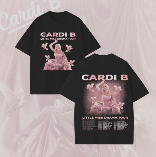 Discover Cardi B Inspired Little Miss Drama Tour 2026 Shirt Sweatshirt Hoodie, Vintage Rap Concert Tee, Am I The Drama Fan Gift Unisex, Fast Shipping