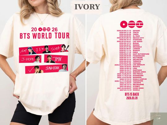 Discover Comfort Colors Two-Sided BTS World Tour 2026 Shirt, Army Fan Gift