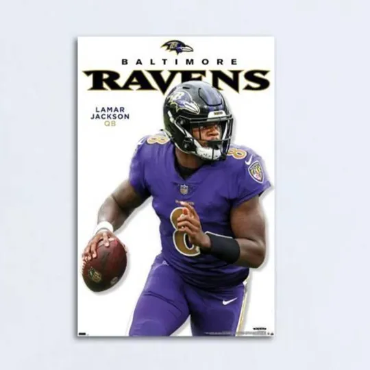 Baltimore Ravens Football Poster, Sport Wall Art, Vertical Premium Matte Poster, Home Decor