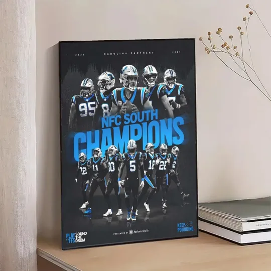 Carolina Panthers 2025 NFC South Division Champions Poster