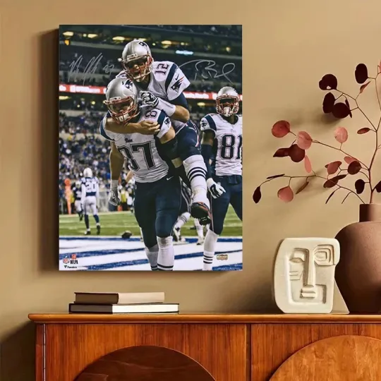 Tom Brady & Rob Gronkowski New England Patriots Autographed Poster