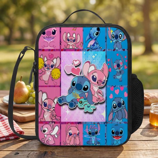 Discover Disney Lilo and Stitch Lunch Box Bag, Stitch Lunch Bag, Stitch Angel Quality Keep Warm/Cold Lunch Bag