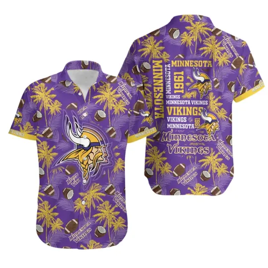 Discover Minnesota Football Team Vikingss Hawaiian Shirt S-5XL