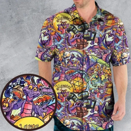 The Cute Dragon Figment Hawaiian Shirt, Unisex Adults