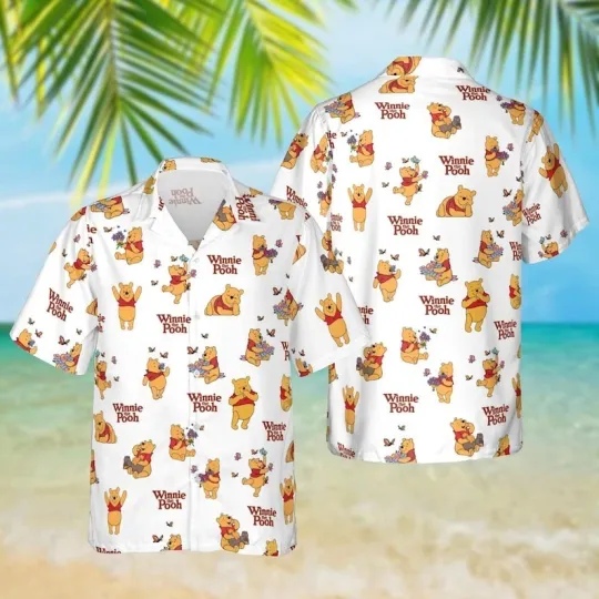 Discover Pooh Winnie The Pooh White Hawaiian Shirt, Disney Vacation Beach Outfit