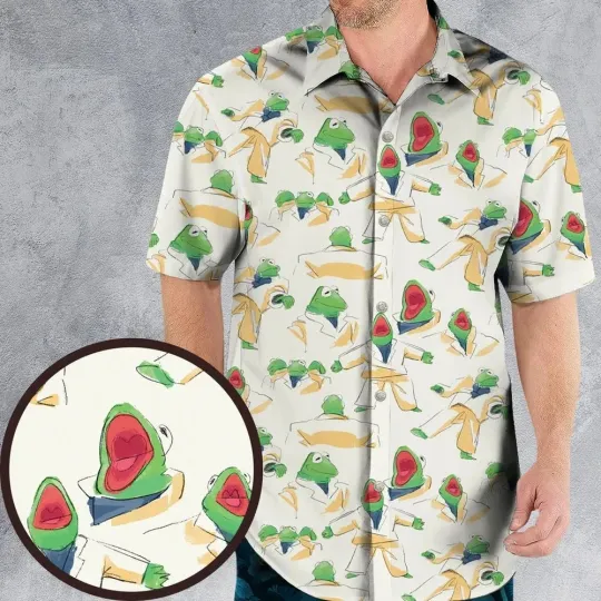 Kermit wearing big suit Hawaiian Shirt, Unisex Adults