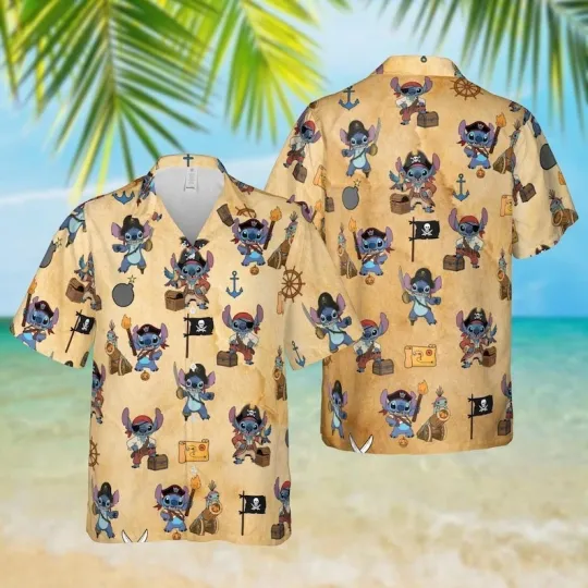 Discover Stitch Cruise Hawaiian Shirt, Pirates Of The Caribbean Shirt