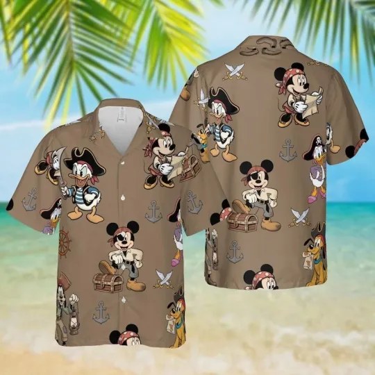 Discover Minnie Mouse Surfing Hawaiian Shirt, Disney Vacation Beach Outfit