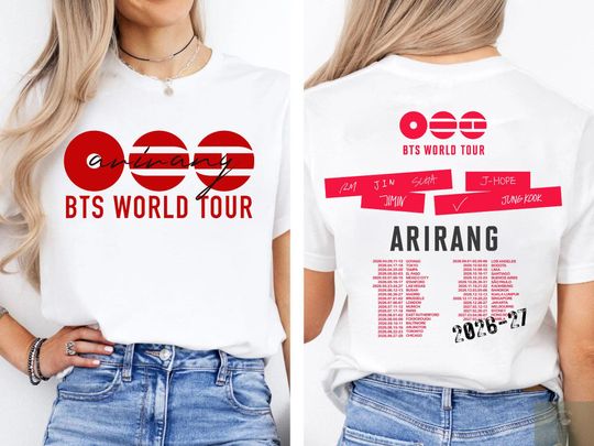 Comfort Colors BTS Kpop T-Shirt, BTS World Tour Arirang 2026 Merch Gifts, Bangtan Come Back Shirt For Army, BTS Army 2-Sides Tee Gift