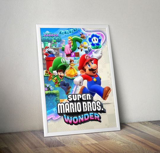 Discover Super Mario Bros. Wonder Poster | Super Mario Bros. Video Game Poster | Gaming Poster | Game Poster | Gamer Poster Gift | Wall Decor