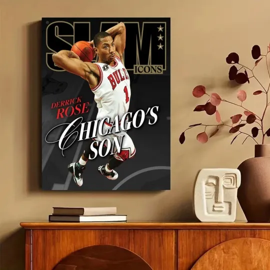 Discover Derrick Rose Chicago Son Slam Icons 2002 Cover Poster