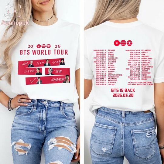 Two-Sided BTS World Tour 2026 Shirt, Army Fan Concert Gift,Bangtan Comeback 2026 Shirt,BTS Concert 2026 Shirt,BTS Merch,Army Fan Shirt