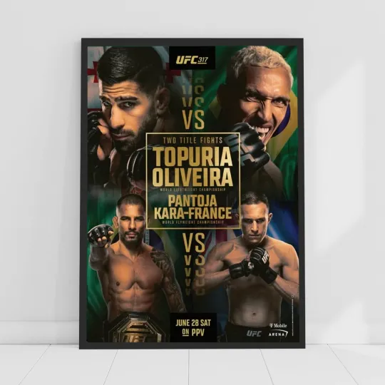 Discover UFC 317 Topuria vs Oliveira Poster Vertical Premium Matte