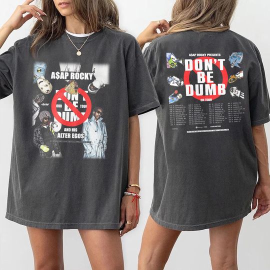Discover Comfort Colors Rocky ASAP announces the 2026 Dont Be Dumb Tour Shirt, Sweatshirt, Hoodie