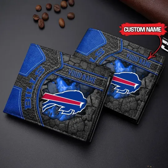 Discover Personalized Buffalo Football Billss Team Men's Leather Wallet Gift For Him