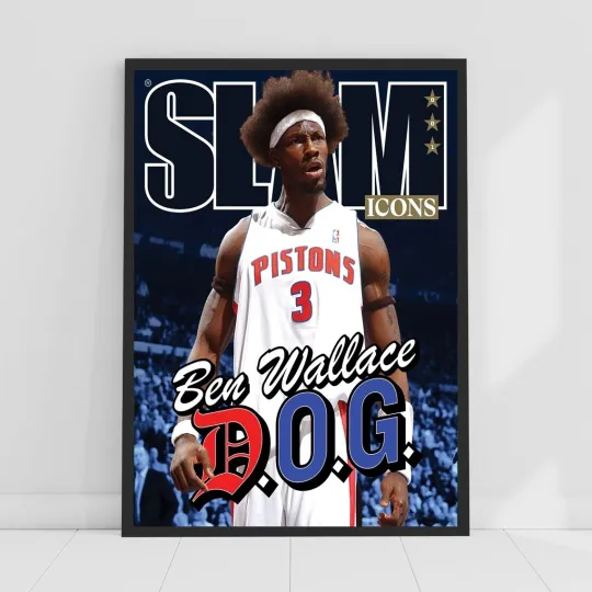 Discover Slam Icon x Ben Wallace Detroit Pistons NBA Hall of Famer Poster