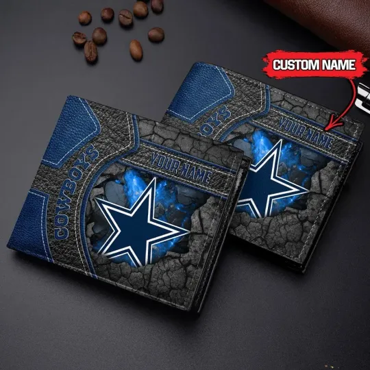 Discover Personalized Dallas Football Cowboyss Team  Men's Leather Wallet Gift For Him