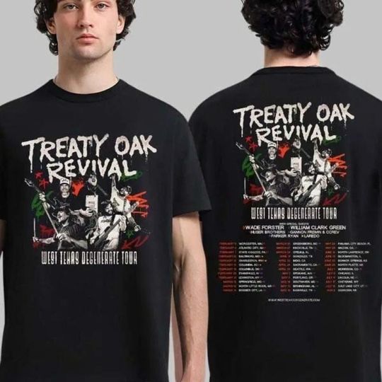 Discover Treaty Oak Revival Degenerate Tour 2026 T-Shirt, Texas Country Rock Band Shirt, Tour Da