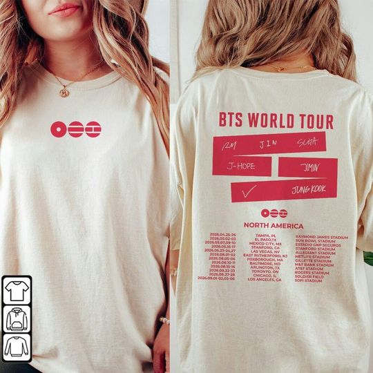 Discover BTS World Tour 2026 Shirt, Kpop Bootleg Tee