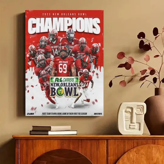 Jacksonville State Gamecocks 2023 New Orleans Bowl Champions Poster