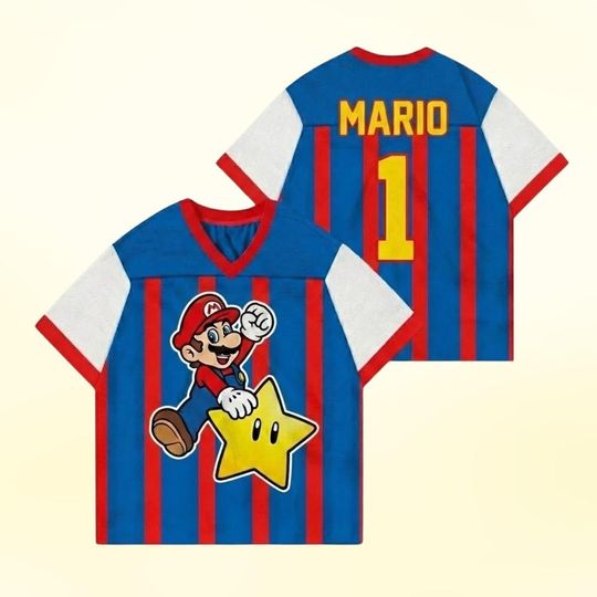 Discover Super Mario Custom Football Jersey, Mario and Friends Shirt, Dream Land Super Mario, Vintage Game Movie, Nintendo Gift For Fan