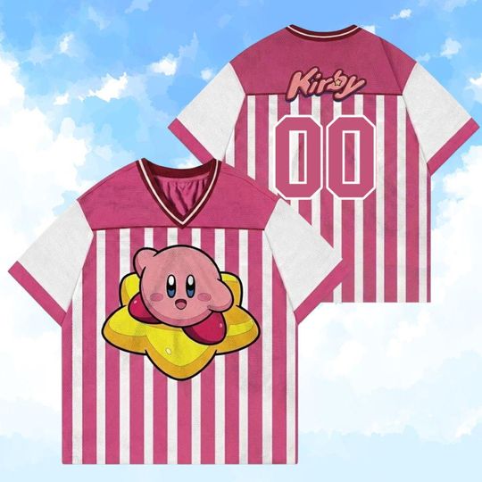 Discover CUSTOM Kawaii Kirby Football Jersey, Dream Land Super Mario, Pink  Anime Streetwear, Cute Gaming Birthday Gift, Mario Nintendo Universal Tee