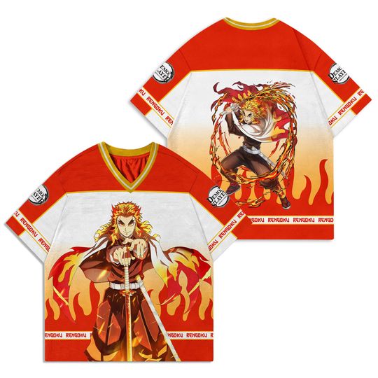 Discover Kyo Rengokoo Kyojuro Football Jersey, demon Anime,  Flame Hashira Sportswear, Soccer Cool Tee, Gift For Boy