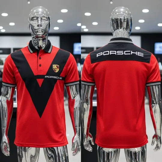 Discover Porsche Motorsport Heritage Racing Retro Mans Short Sleeve Polo Shirt 3D, S-5XL