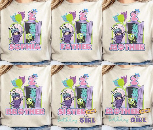 Discover Custom Disney Monsters Inc Movie Birthday T-Shirt, Birthday Girl Shirt, Family Matching Tee