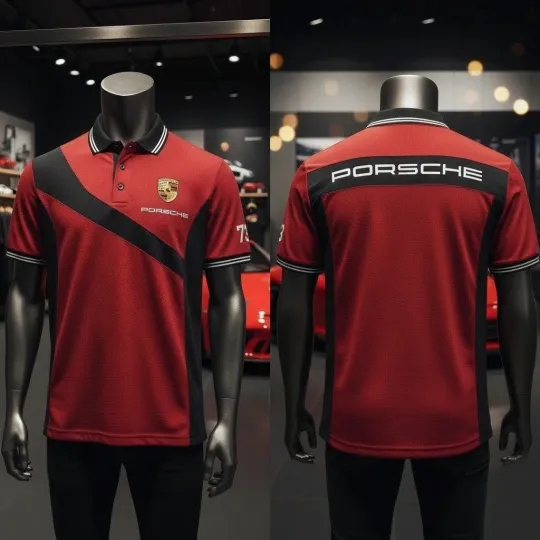 Discover Por.schee Motorsport Heritage Racing Retro Mans Short Sleeve Polo Shirt 3D, S-5XL