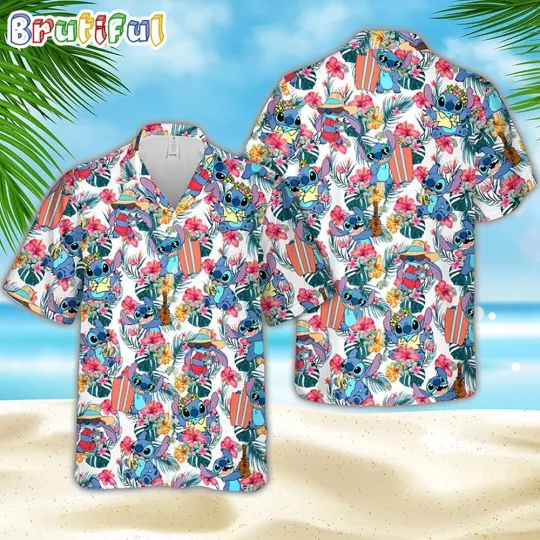 Discover Stitch Hawaiian Shirt Stitch Disney Hawaiian Shirt Funny Hawaiian Shirts