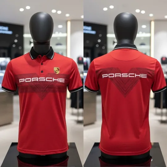 Discover Por.schee Motorsport Heritage Subtle V-Form Mans Short Sleeve Polo Shirt 3D, S-5XL